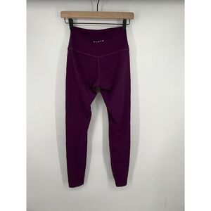 NVGTN Womens Cropped Athletic Leggings Size Large Purple Stretch Activewear